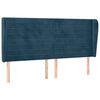vidaXL Kopfteil mit Ohren Dunkelblau 203x23x118/128 cm Samt