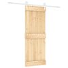 vidaXL Schiebet&uuml;r Nat&uuml;rlich und Wei&szlig; 80 x 210 cm Massivkiefer