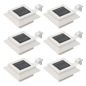 vidaXL Outdoor Solarleuchten 6 St&uuml;ck LED Quadratisch 12 cm Wei&szlig;