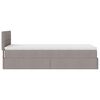 vidaXL Ottoman-Bett mit Matratze Taupe 90x190 cm Stoff
