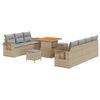 vidaXL Garten-Sofa-Set mit Kissen 10 pcs Beige und Hellgrau