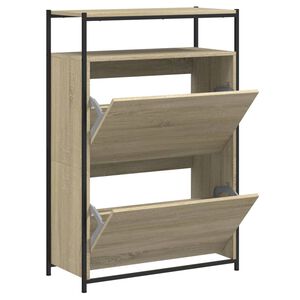 vidaXL Schuhschrank Sonoma-Eiche 75x34x112 cm Holzwerkstoff