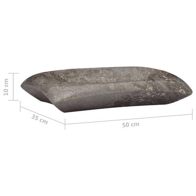 vidaXL Waschbecken Grau 50x35x10 cm Marmor