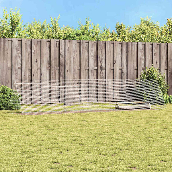 vidaXL H&uuml;hnerk&auml;fig Silber 430 x 100 x 85 cm Verzinkter Stahl