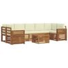 vidaXL Outdoor-Sofagarnitur 8 stk. Natur und Creme Massivholz Akazie