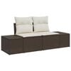 vidaXL Gartensofa-set mit Kissen 7 pcs Braun Poly-Rattan