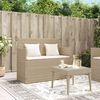 vidaXL Gartenbank mit Kissen Beige Poly Rattan