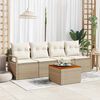 vidaXL Gartensofa-set mit Kissen 5 pcs Beige Poly-Rattan