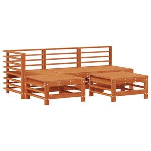 vidaXL Garten-Lounge-Set 5 stk. Wachsbraun Massives Kiefernholz