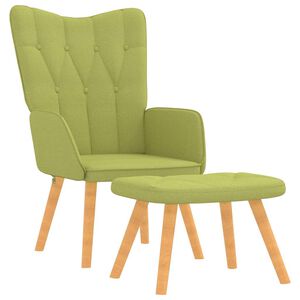 vidaXL Relaxsessel mit Hocker Gr&uuml;n Stoff