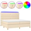vidaXL Boxspringbett mit Matratze & LED Creme 200x200 cm Stoff