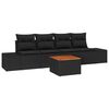 vidaXL Garten-Sofa-Set 5 pcs Schwarz