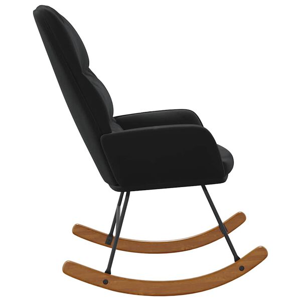 vidaXL Schaukelstuhl Schwarz Samt