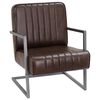 vidaXL Freischwinger Sessel Distressed Braun Echtleder