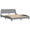 vidaXL Bettgestell ohne Matratze "Hvar" Hellgrau 160x200 cm Stoff