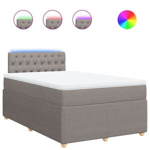vidaXL Boxspringbett mit Matratze Taupe 120x200 cm Stoff