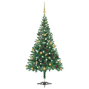 vidaXL K&uuml;nstlicher Weihnachtsbaum Beleuchtung Kugeln 210cm 910 Zweige