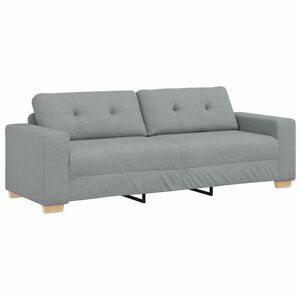 vidaXL 3-Sitzer-Sofa Hellgrau 220x78x80 cm Stoff