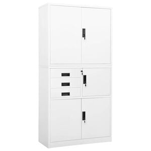 vidaXL B&uuml;roschrank Wei&szlig; 90x40x180 cm Stahl
