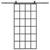 vidaXL Schiebet&uuml;r mit Beschlag Schwarz 102x205 cm ESG-Glas
