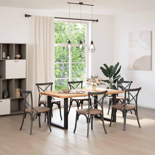 vidaXL Esstischbeine U-Form 2 Stk. Schwarz 80x(72-73) cm Stahl