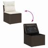 vidaXL Garten-Sofa-Set mit Speicher 5 pcs Braun Poly Rattan