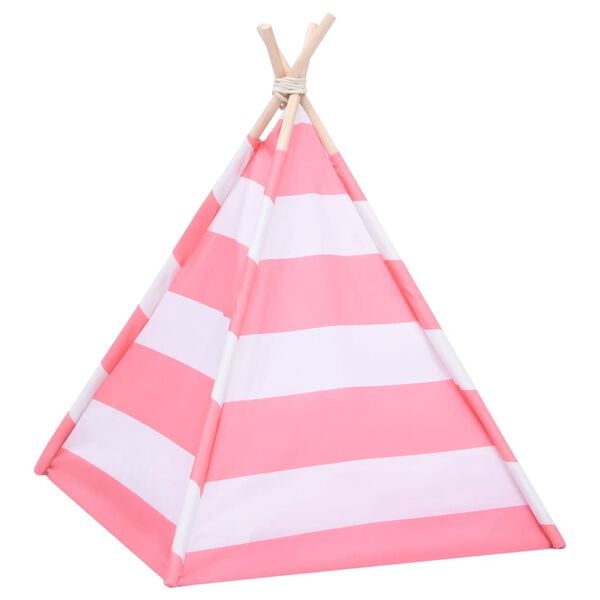 vidaXL Katzen-Tipi-Zelt mit Tasche Pfirsichhaut Gestreift 60x60x70 cm