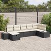 vidaXL Gartensofa-set mit Kissen 7 pcs Schwarz Poly-Rattan