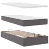 vidaXL Ottoman-Bett mit Matratzen & LEDs Grau 160x200 cm Kunstleder