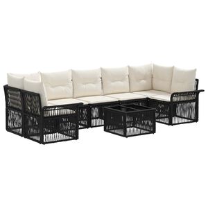 vidaXL Gartensofa-set 8 stk. Schwarz Poly-Rattan