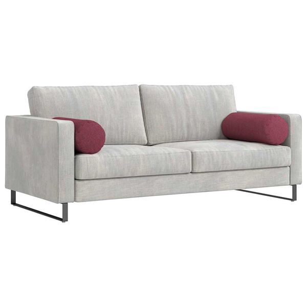 vidaXL Bolsterkissen 2 St&uuml;ck Weinrot &Oslash; 25 x 70 cm Stoff