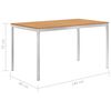 vidaXL Garten-Esstisch 150x150x75 cm Massivholz Teak und Edelstahl