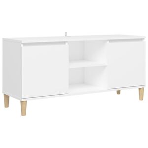 vidaXL TV-Schrank mit Massivholz-Beinen Weiß 103,5x30x50 cm
