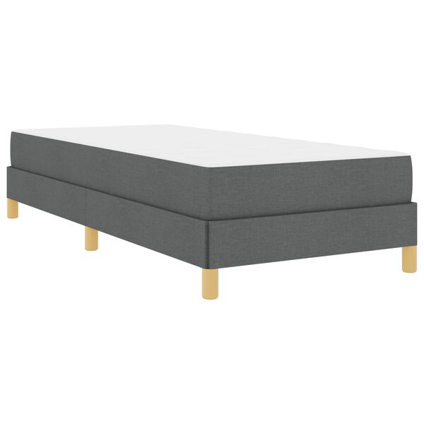 vidaXL Boxspringbett mit Matratze Dunkelgrau 90 x 200 cm Stoff