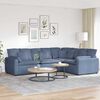 vidaXL Modulares Sofa mit Kissen Cordstoff Blau