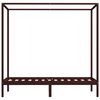 vidaXL Himmelbett-Gestell Dunkelbraun Massivholz Kiefer 100 x 200 cm