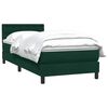 vidaXL Boxspringbett mit Matratze Dunkelgr&uuml;n 90x210 cm Samt