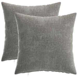 vidaXL Kissenbezug 2 stk. HEERLEN Dunkelgrau 35 x 35 cm Chenille-Stoff