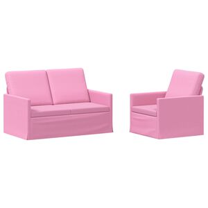 vidaXL Sofa-Set 2 pcs Rosa Stoff