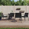 vidaXL 5-tlg. Garten-Essgruppe mit Kissen Poly Rattan und Stahl