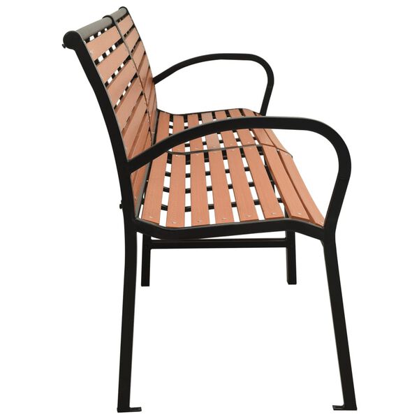 vidaXL Doppel-Gartenbank 251 cm Stahl und WPC