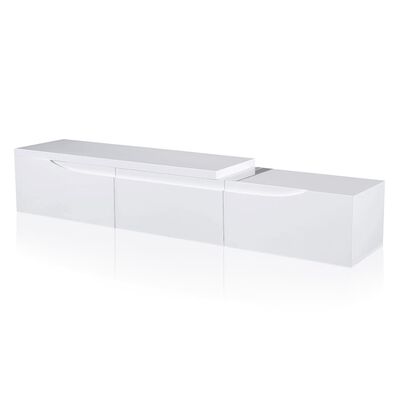 TV Tisch hochglanz weiß ausziehbar 240 cm