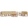 vidaXL Outdoor-Sofagarnitur mit Kissen 7 pcs Natur und Beige