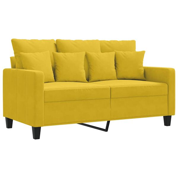 vidaXL 2-Sitzer-Sofa Gelb 120 cm Samt