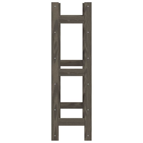 vidaXL Weinregal f&uuml;r 30 Flaschen Grau Massivholz Kiefer