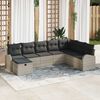 vidaXL Garten-Sofa-Set mit Kissen 8 pcs Hellgrau Poly Rattan