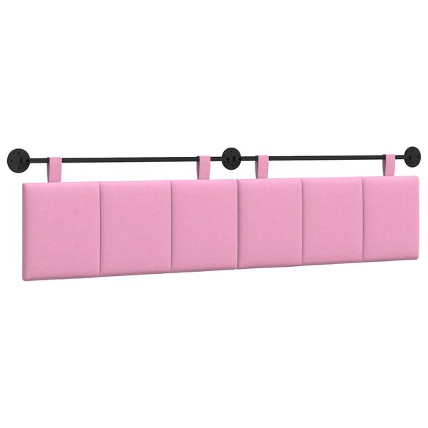 vidaXL H&auml;ngevorderseite Wandmontiert Rosa 210 x 55 x 5 cm Stoff
