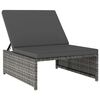 vidaXL Sonnenliegen 2 Stk. mit Tisch Poly Rattan Grau