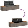vidaXL Gartensofa-set mit Kissen 7 pcs Grau Poly Rattan