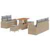 vidaXL Gartensofa-set mit Kissen 8 pcs Beige Poly-Rattan